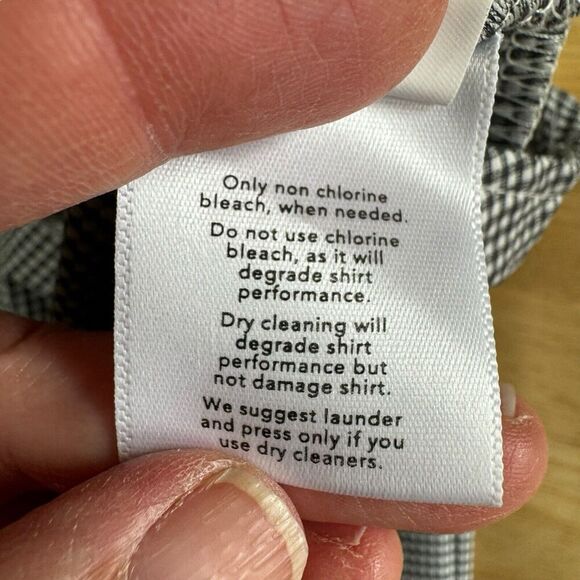 Mizzen + Main Men's Spinnaker Trim Fit Button Shirt Black Gingham Check • XL - Picture 6 of 8